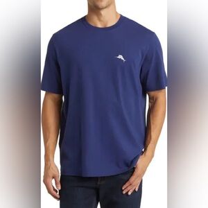 Tommy Bahama 100% Cotton Bump and Run Deep Blue Short Sleeve Tee